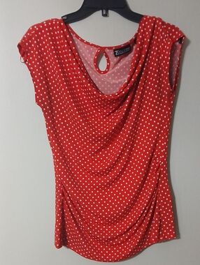 SMALL Polka Dot  Blouse 7TH AVENUE DESIGN STUDIO